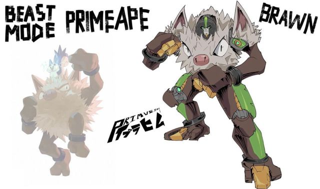 变形金刚联动宝可梦角色设计擎天柱变轰擂金刚红蜘蛛变大王燕(图3)