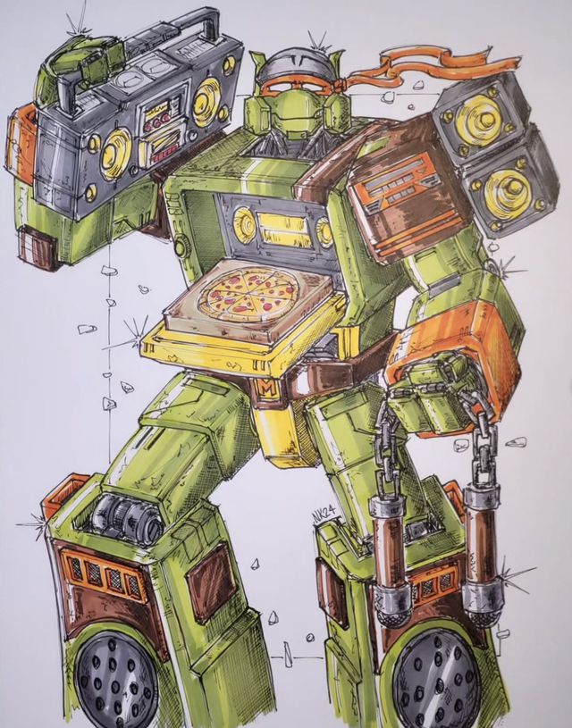 变形金刚与忍者神龟联动飞毛腿变莱昂纳多声波变米开朗基罗(图3)