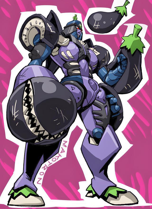 变形金刚水果、蔬菜和植物变形设计大黄蜂变香蕉霸王龙变茄子(图1)